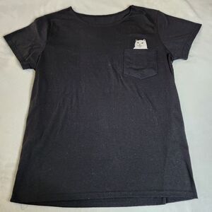 Cat In The Pocket Black Tshirt With Graphic Size Medium